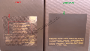 Информационная наклейка на обратной стороне коробки Tom Ford Tobacco Vanille